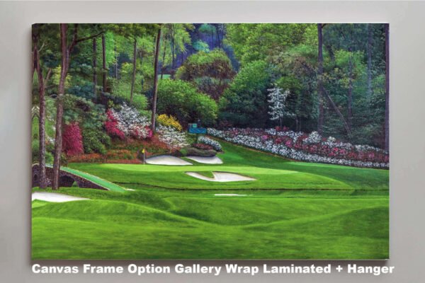 Augusta National PGA poster painting print Golf Hole 12 artwork pic Masters Golden Bell ANGC12RiOil03 RichimageArt.com 3