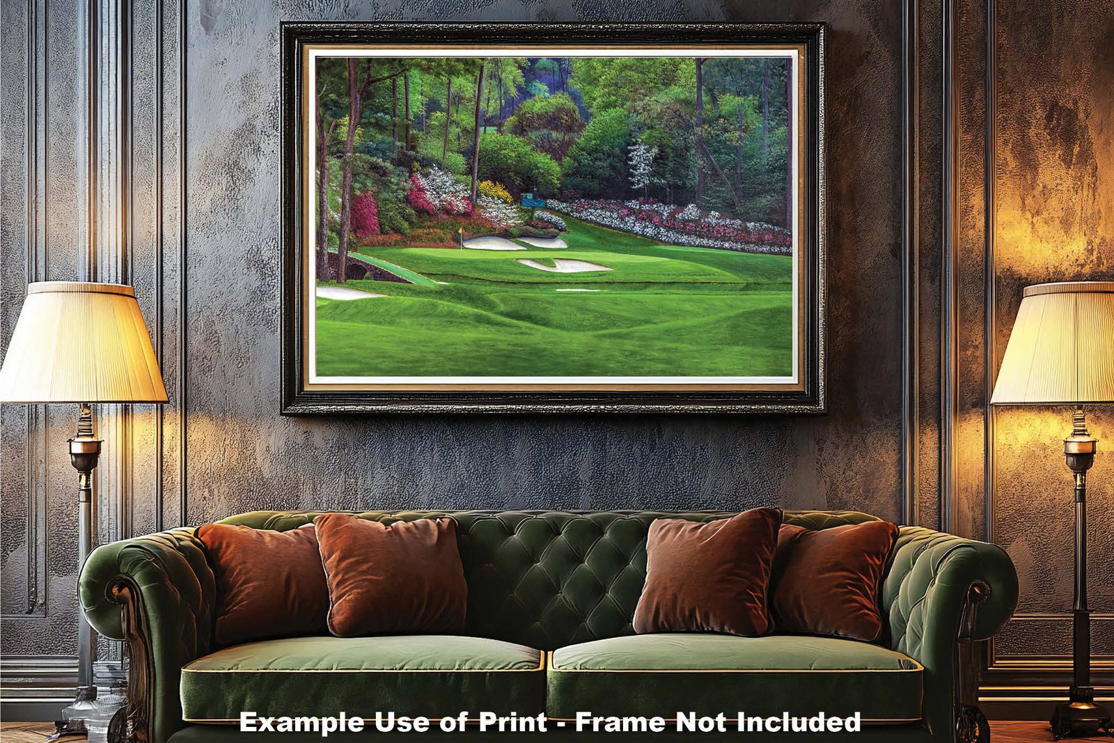 Augusta National PGA poster painting print Golf Hole 12 artwork pic Masters Golden Bell ANGC12RiOil03 RichimageArt.com 6