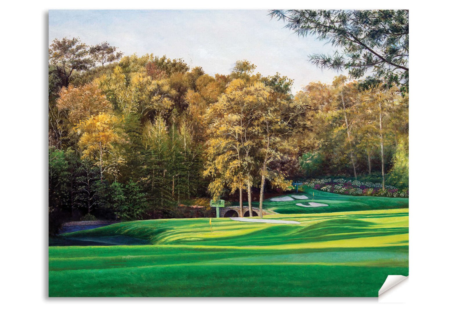 Augusta National artwork Amen Corner White Dogwood Golden Bell pic poster Masters Golf Club Hole 11 12 painting print PGA ANGC112RiOil02 RichimageArt.com 13