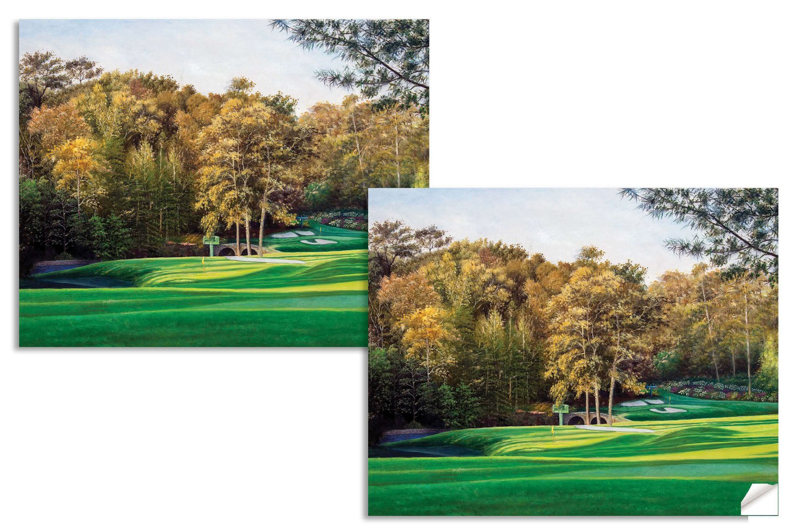 Augusta National artwork Amen Corner White Dogwood Golden Bell pic poster Masters Golf Club Hole 11 12 painting print PGA ANGC112RiOil02 RichimageArt.com 14