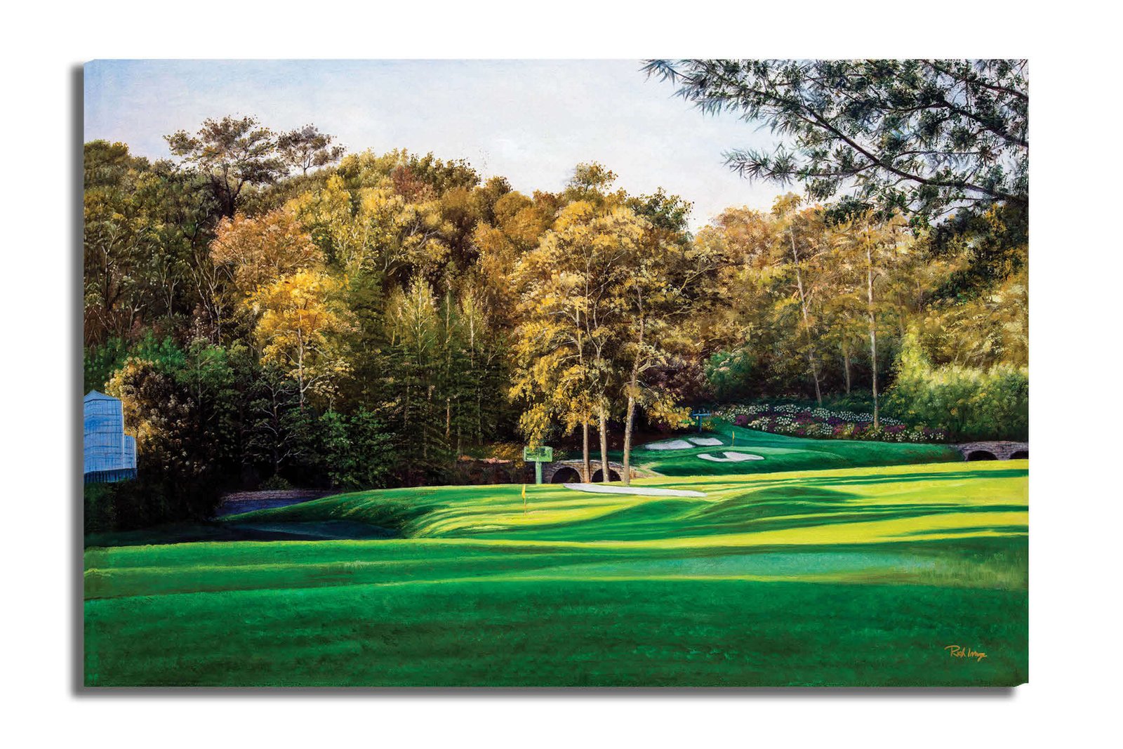 Augusta National artwork Amen Corner White Dogwood Golden Bell pic poster Masters Golf Club Hole 11 12 painting print PGA ANGC112RiOil02 RichimageArt.com 15