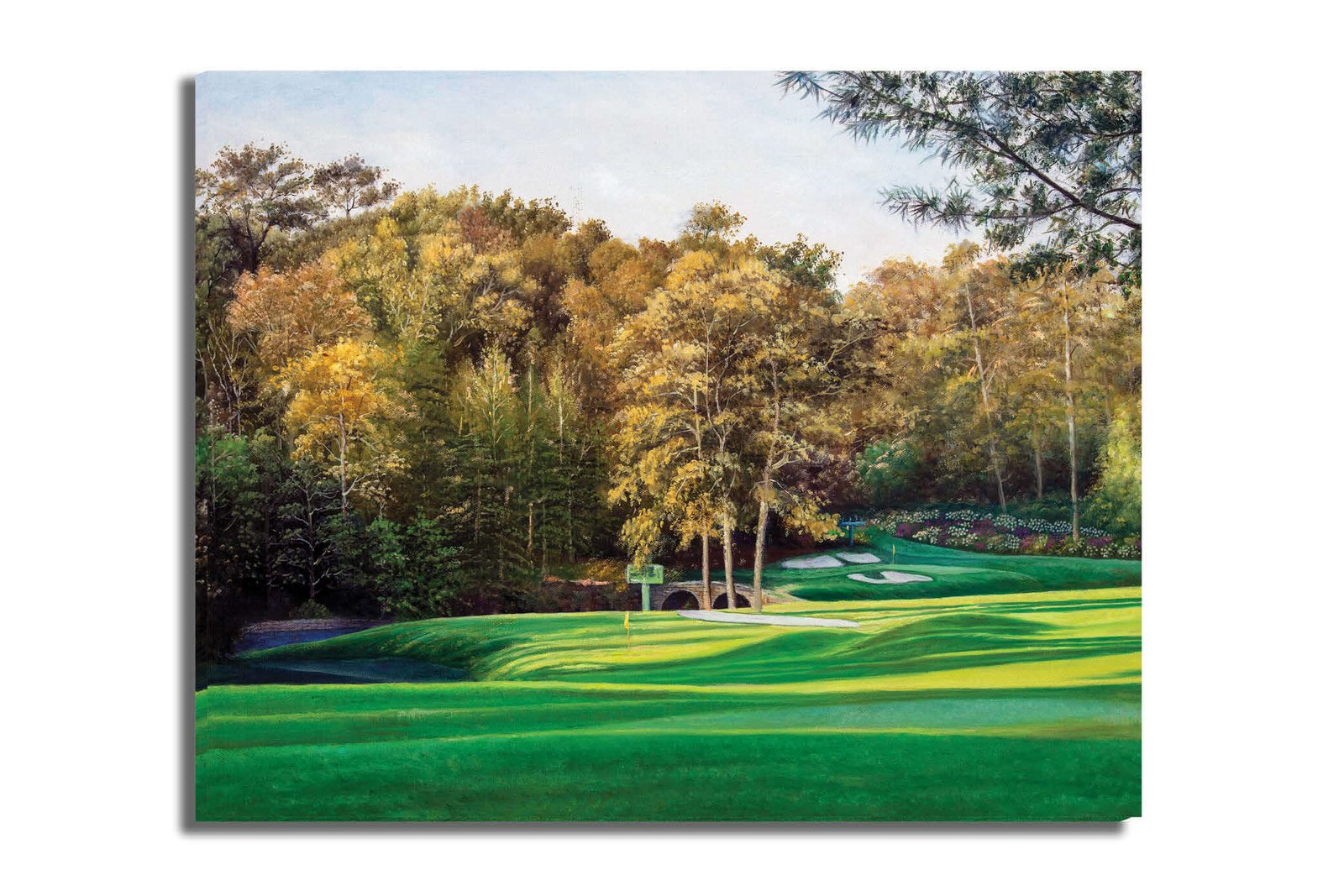 Augusta National artwork Amen Corner White Dogwood Golden Bell pic poster Masters Golf Club Hole 11 12 painting print PGA ANGC112RiOil02 RichimageArt.com 16