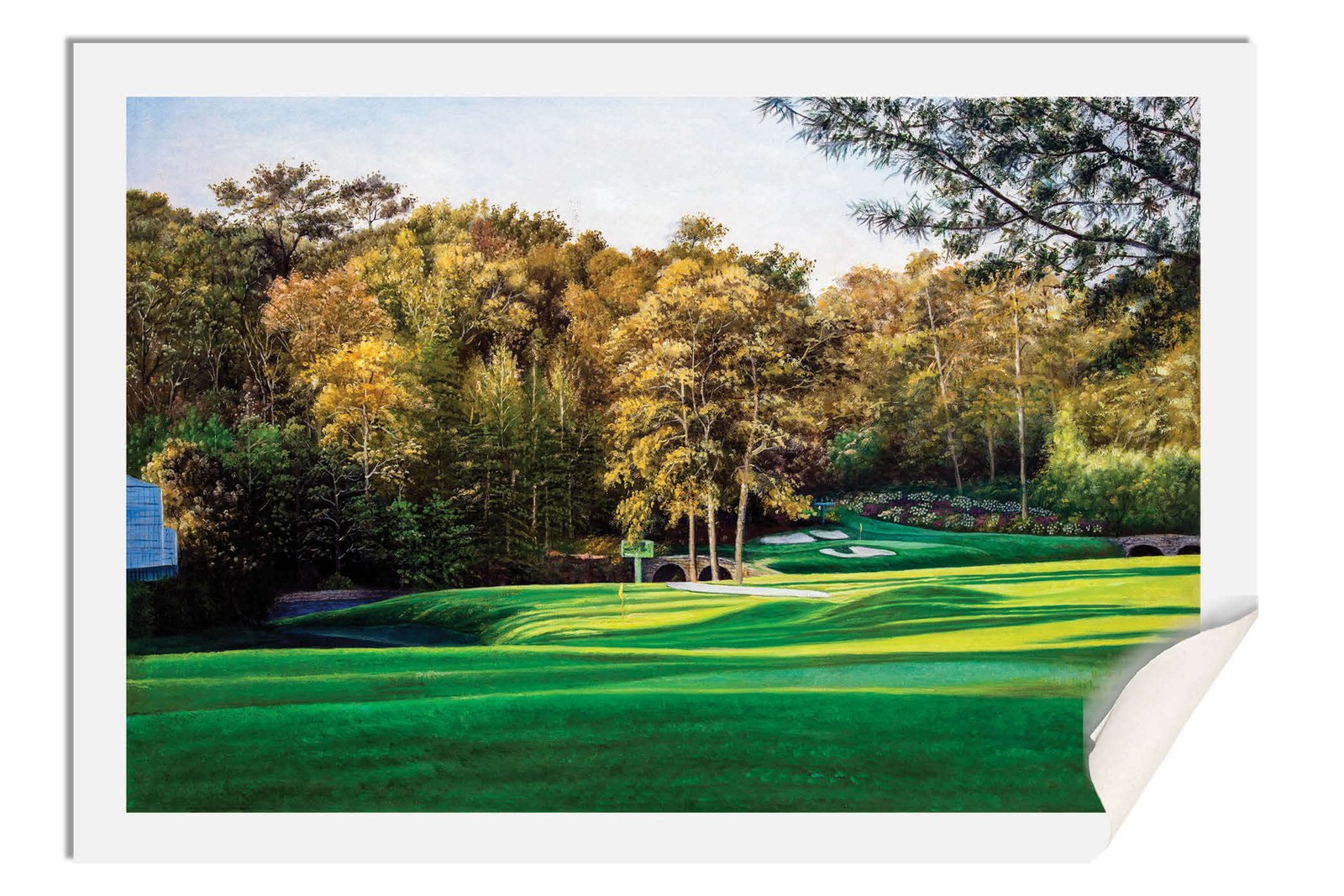 Augusta National artwork Amen Corner White Dogwood Golden Bell pic poster Masters Golf Club Hole 11 12 painting print PGA ANGC112RiOil02 RichimageArt.com 17