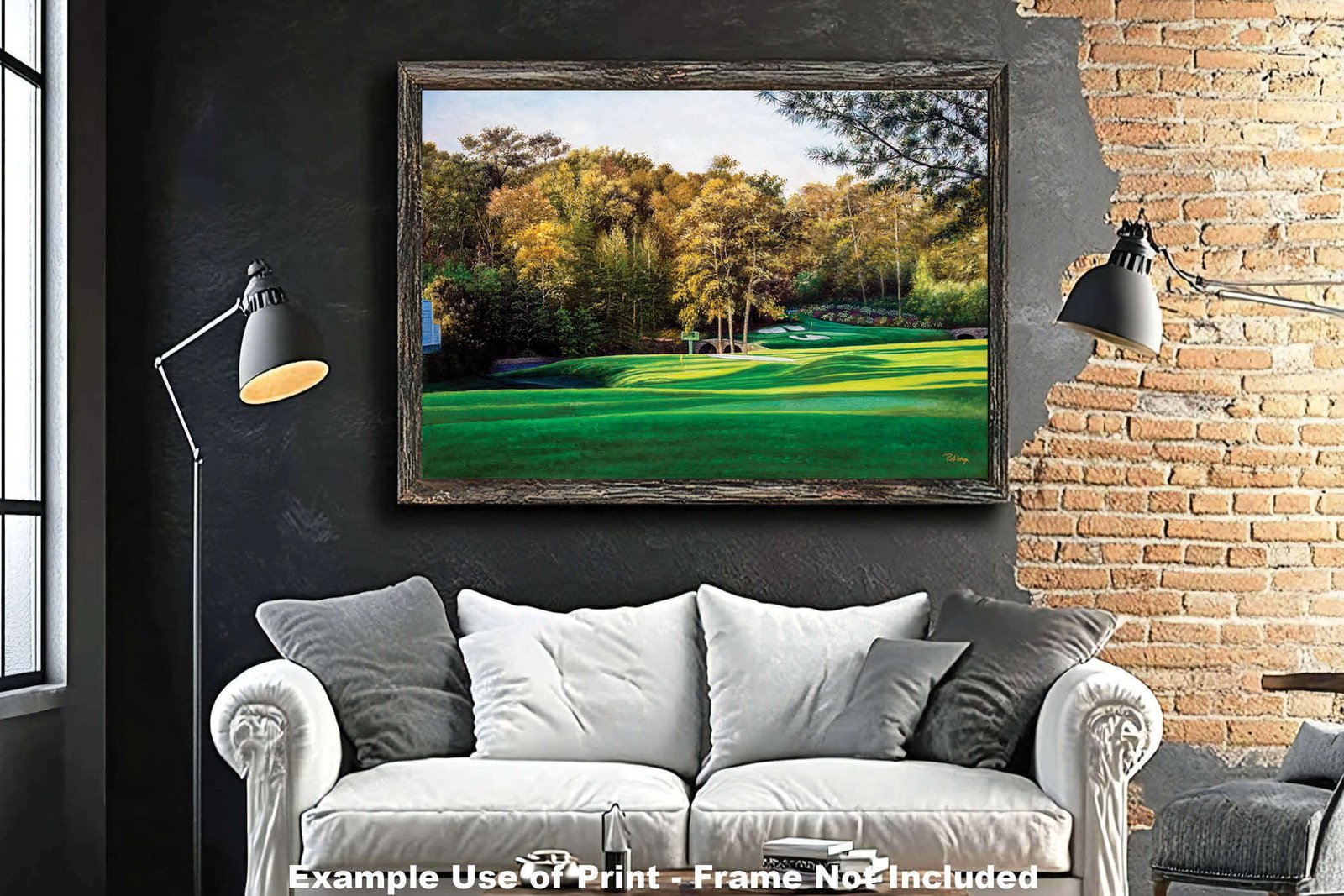 Augusta National artwork Amen Corner White Dogwood Golden Bell pic poster Masters Golf Club Hole 11 12 painting print PGA ANGC112RiOil02 RichimageArt.com 18