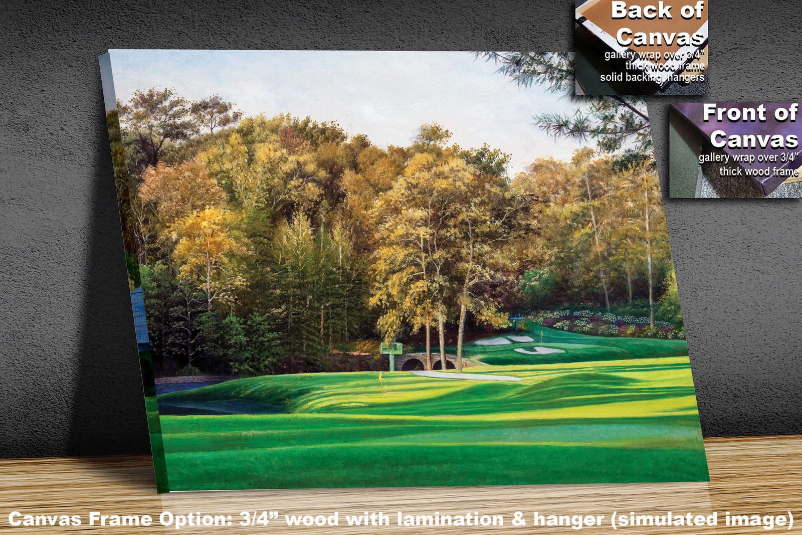 Augusta National artwork Amen Corner White Dogwood Golden Bell pic poster Masters Golf Club Hole 11 12 painting print PGA ANGC112RiOil02 RichimageArt.com 2