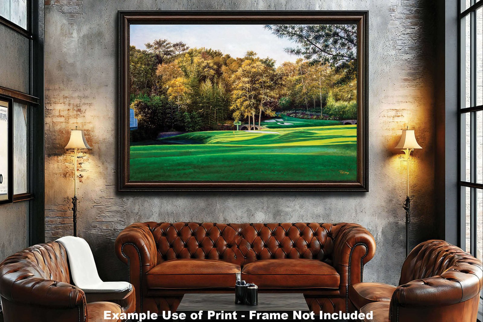 Augusta National artwork Amen Corner White Dogwood Golden Bell pic poster Masters Golf Club Hole 11 12 painting print PGA ANGC112RiOil02 RichimageArt.com 5