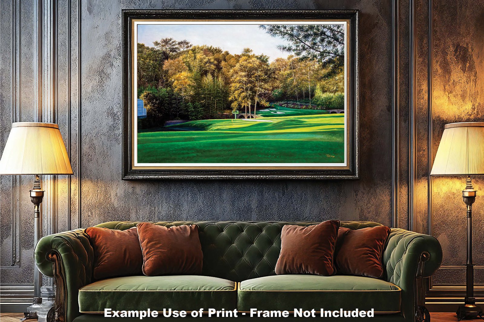 Augusta National artwork Amen Corner White Dogwood Golden Bell pic poster Masters Golf Club Hole 11 12 painting print PGA ANGC112RiOil02 RichimageArt.com 6