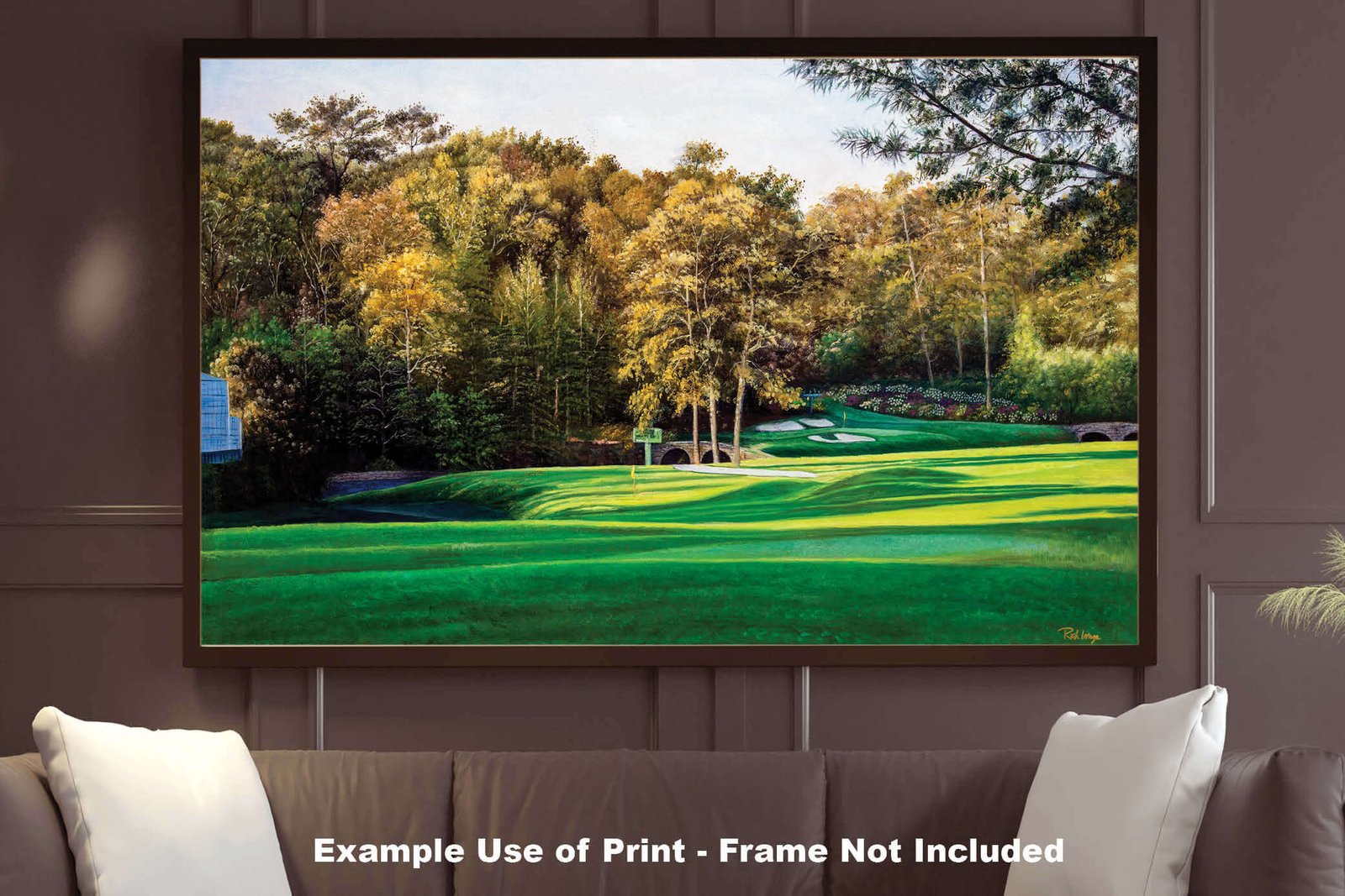 Augusta National artwork Amen Corner White Dogwood Golden Bell pic poster Masters Golf Club Hole 11 12 painting print PGA ANGC112RiOil02 RichimageArt.com 9