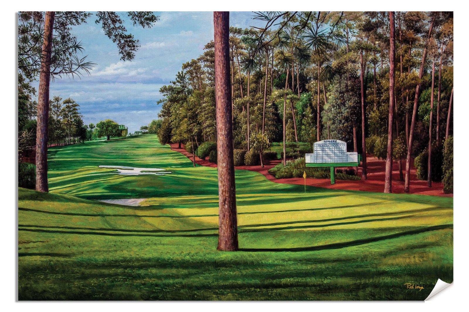 Augusta National artwork Camellia pic poster Masters Golf Club Hole 10 painting print PGA ANGC10RiOil02 RichimageArt.com