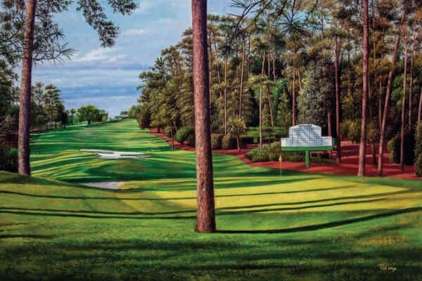 Augusta National artwork Camellia pic poster Masters Golf Club Hole 10 painting print PGA ANGC10RiOil02 RichimageArt.com 1