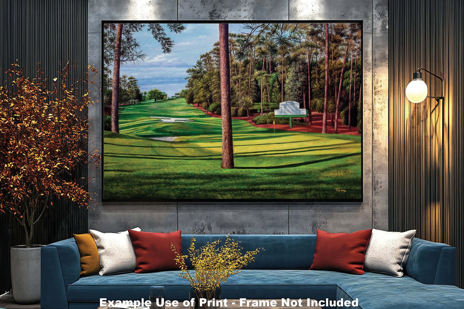 Augusta National artwork Camellia pic poster Masters Golf Club Hole 10 painting print PGA ANGC10RiOil02 RichimageArt.com 11