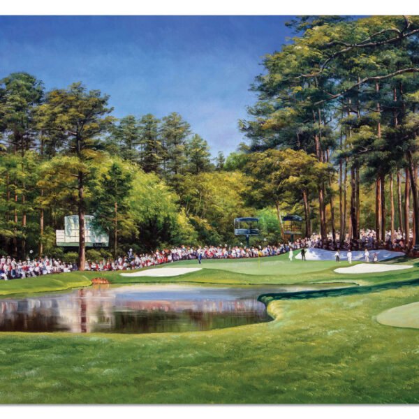 Augusta National painting print Golf Club Course Hole 16 Redbud Masters pic artwork PGA poster ANGC16RiOil01 RichimageArt.com
