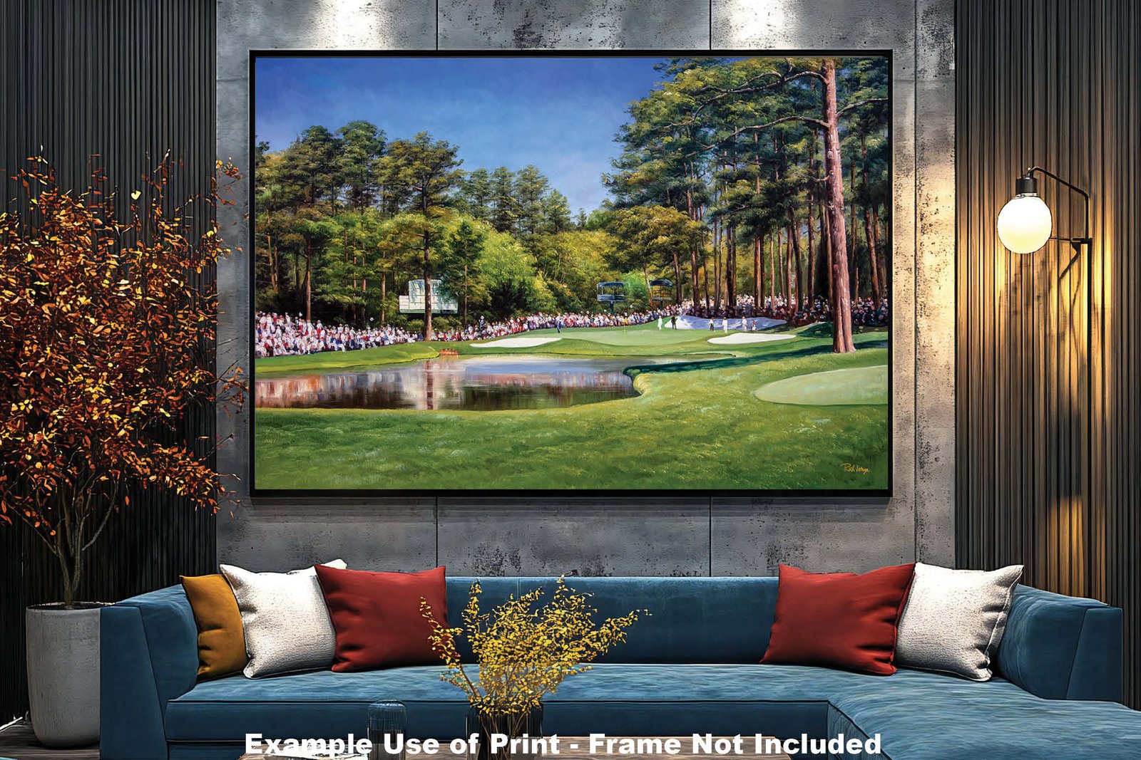 Augusta National painting print Golf Club Course Hole 16 Redbud Masters pic artwork PGA poster ANGC16RiOil01 RichimageArt.com 11