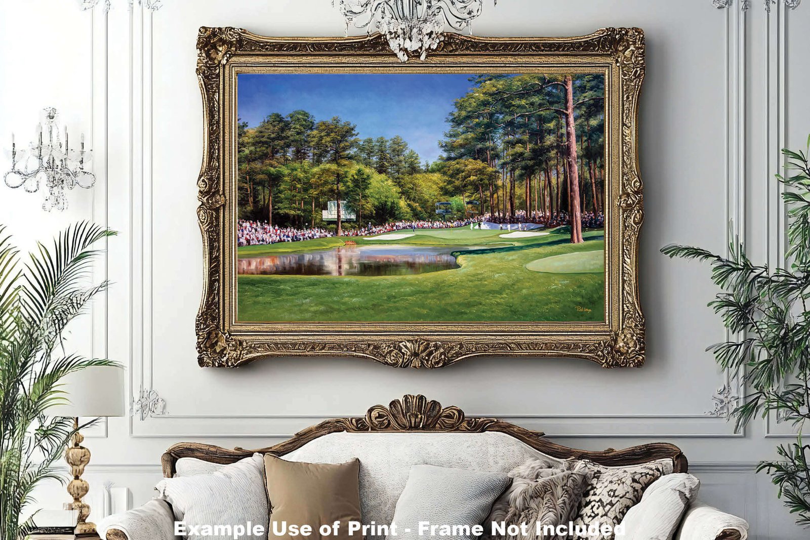 Augusta National painting print Golf Club Course Hole 16 Redbud Masters pic artwork PGA poster ANGC16RiOil01 RichimageArt.com 12
