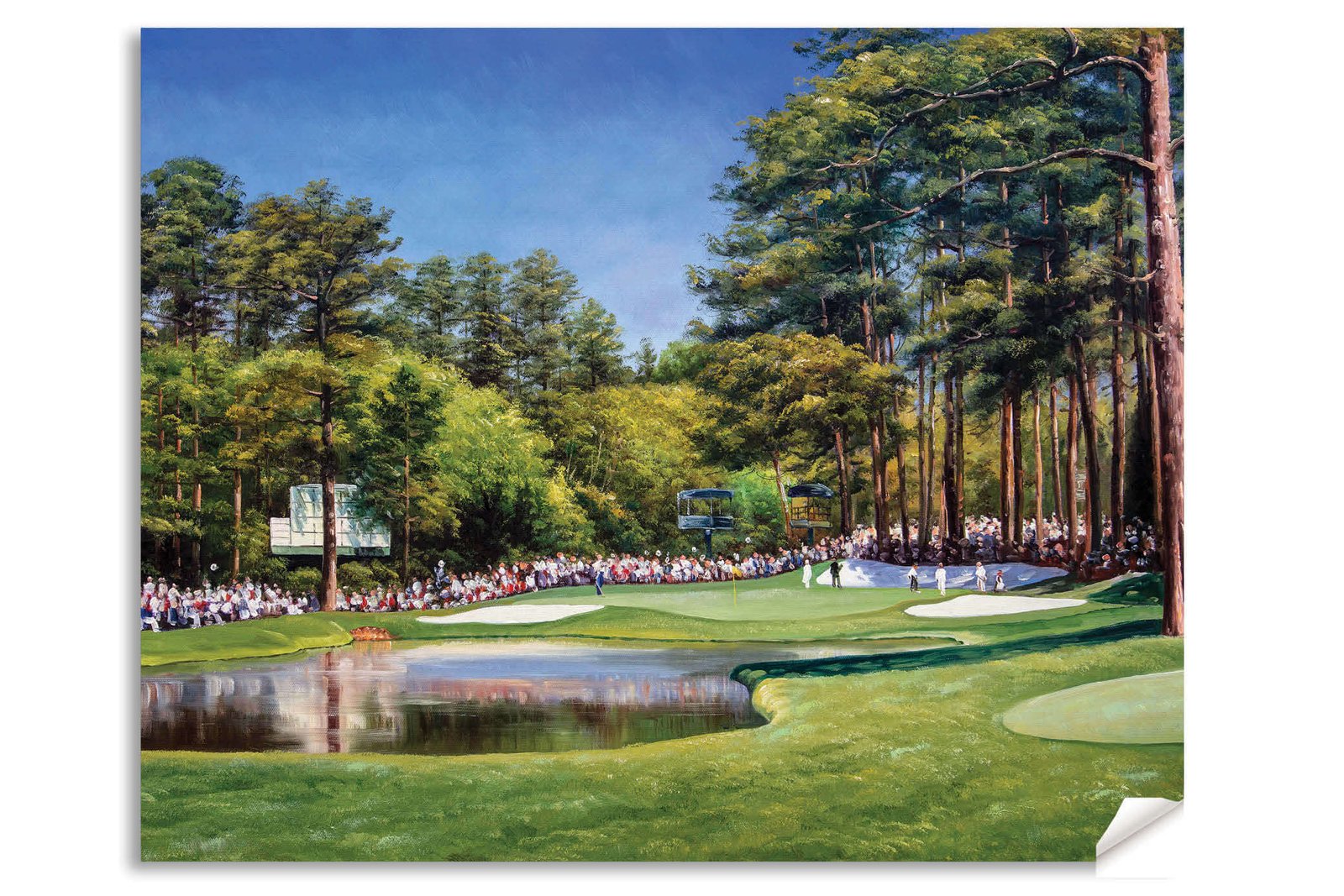 Augusta National painting print Golf Club Course Hole 16 Redbud Masters pic artwork PGA poster ANGC16RiOil01 RichimageArt.com 13
