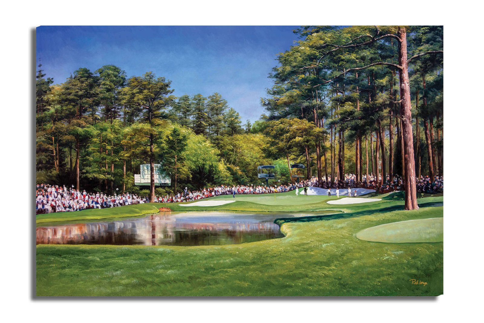 Augusta National painting print Golf Club Course Hole 16 Redbud Masters pic artwork PGA poster ANGC16RiOil01 RichimageArt.com 15