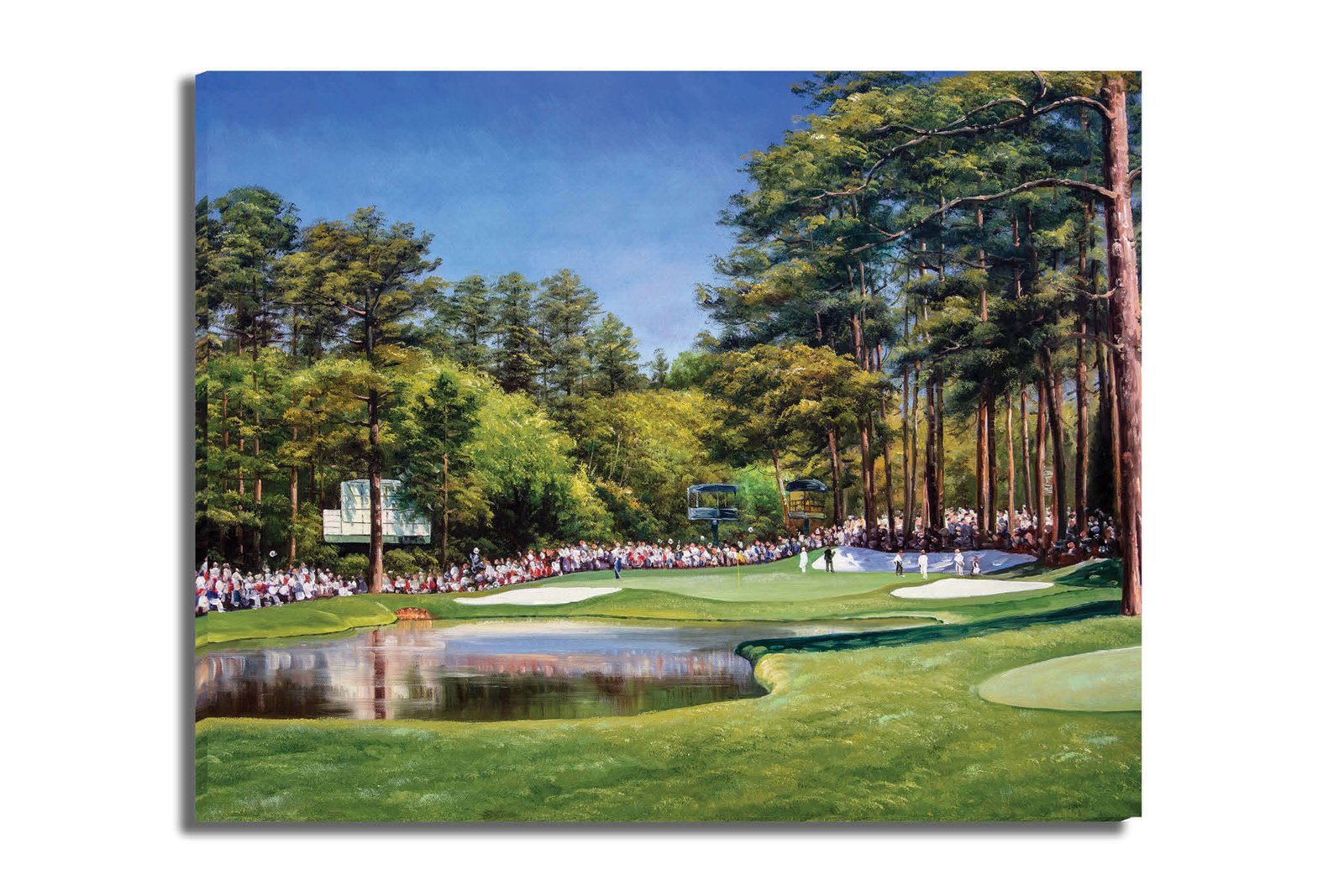 Augusta National painting print Golf Club Course Hole 16 Redbud Masters pic artwork PGA poster ANGC16RiOil01 RichimageArt.com 16
