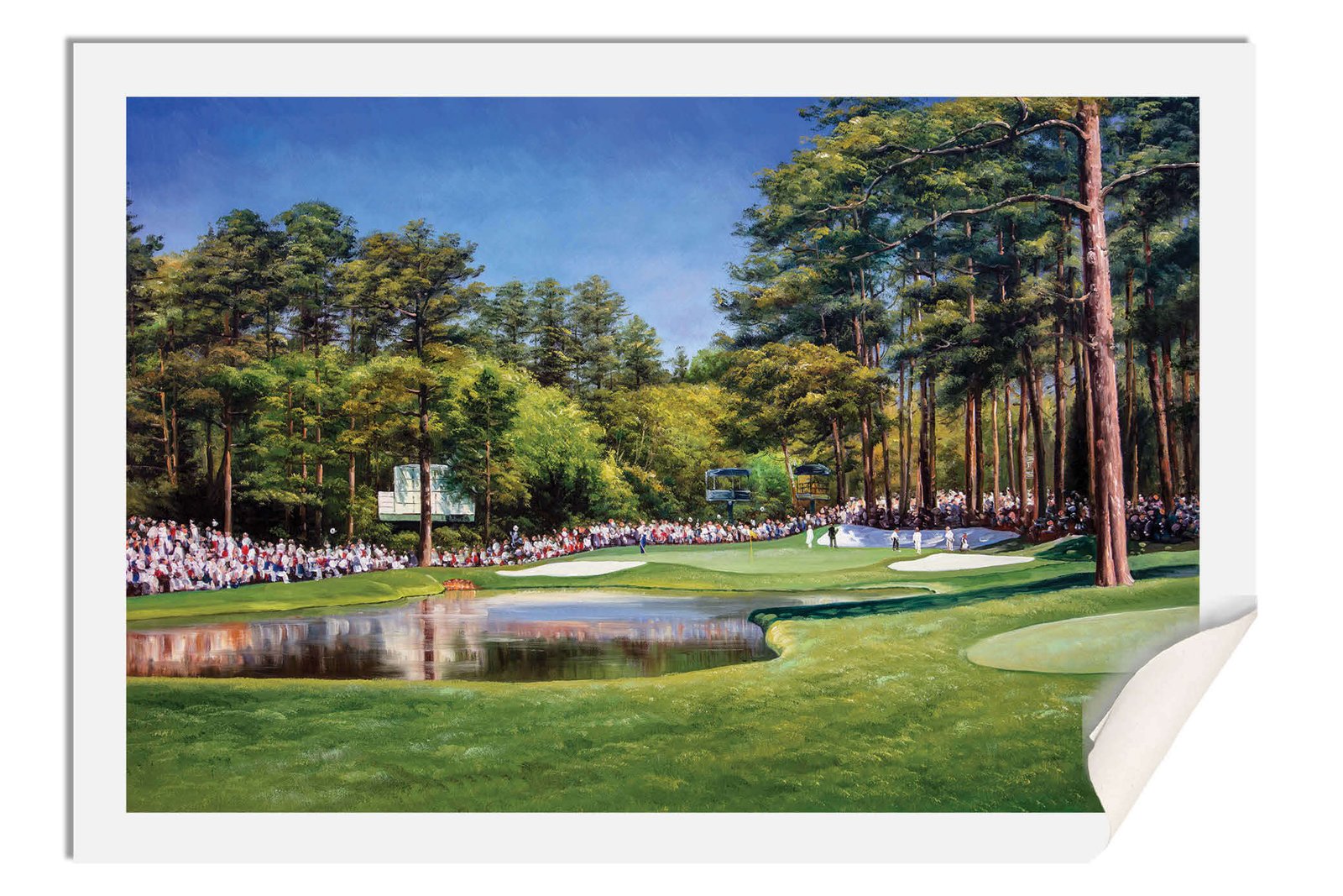 Augusta National painting print Golf Club Course Hole 16 Redbud Masters pic artwork PGA poster ANGC16RiOil01 RichimageArt.com 17
