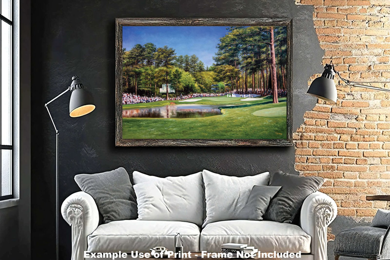 Augusta National painting print Golf Club Course Hole 16 Redbud Masters pic artwork PGA poster ANGC16RiOil01 RichimageArt.com 18