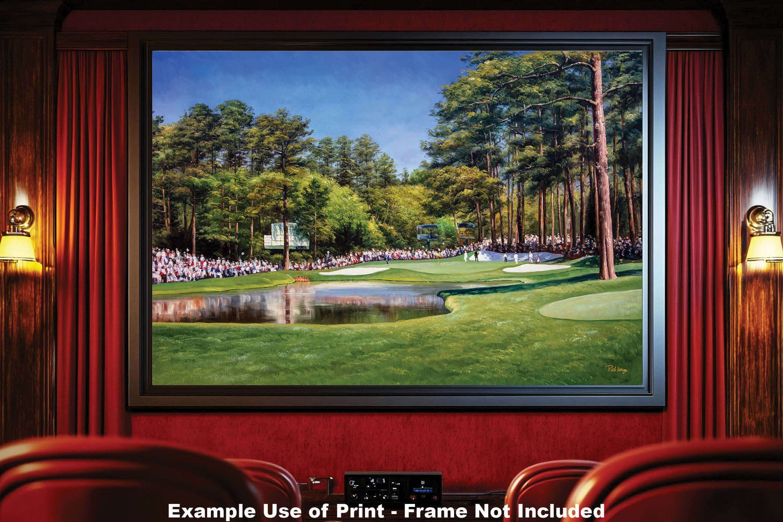 Augusta National painting print Golf Club Course Hole 16 Redbud Masters pic artwork PGA poster ANGC16RiOil01 RichimageArt.com 19