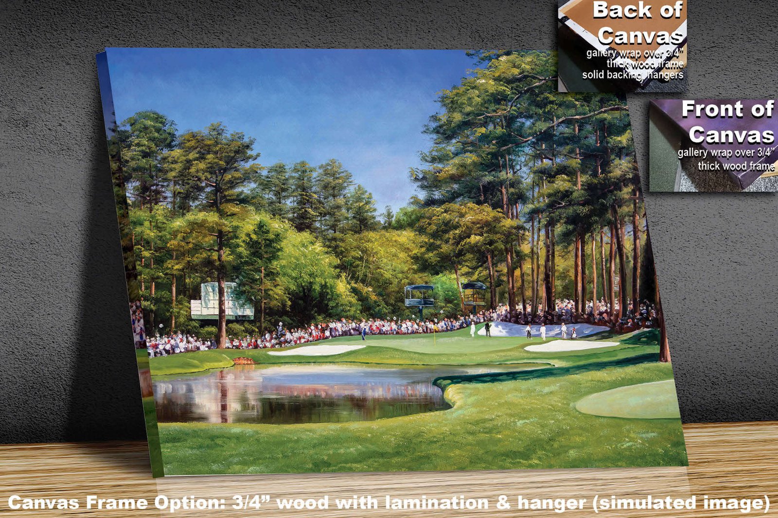 Augusta National painting print Golf Club Course Hole 16 Redbud Masters pic artwork PGA poster ANGC16RiOil01 RichimageArt.com 2
