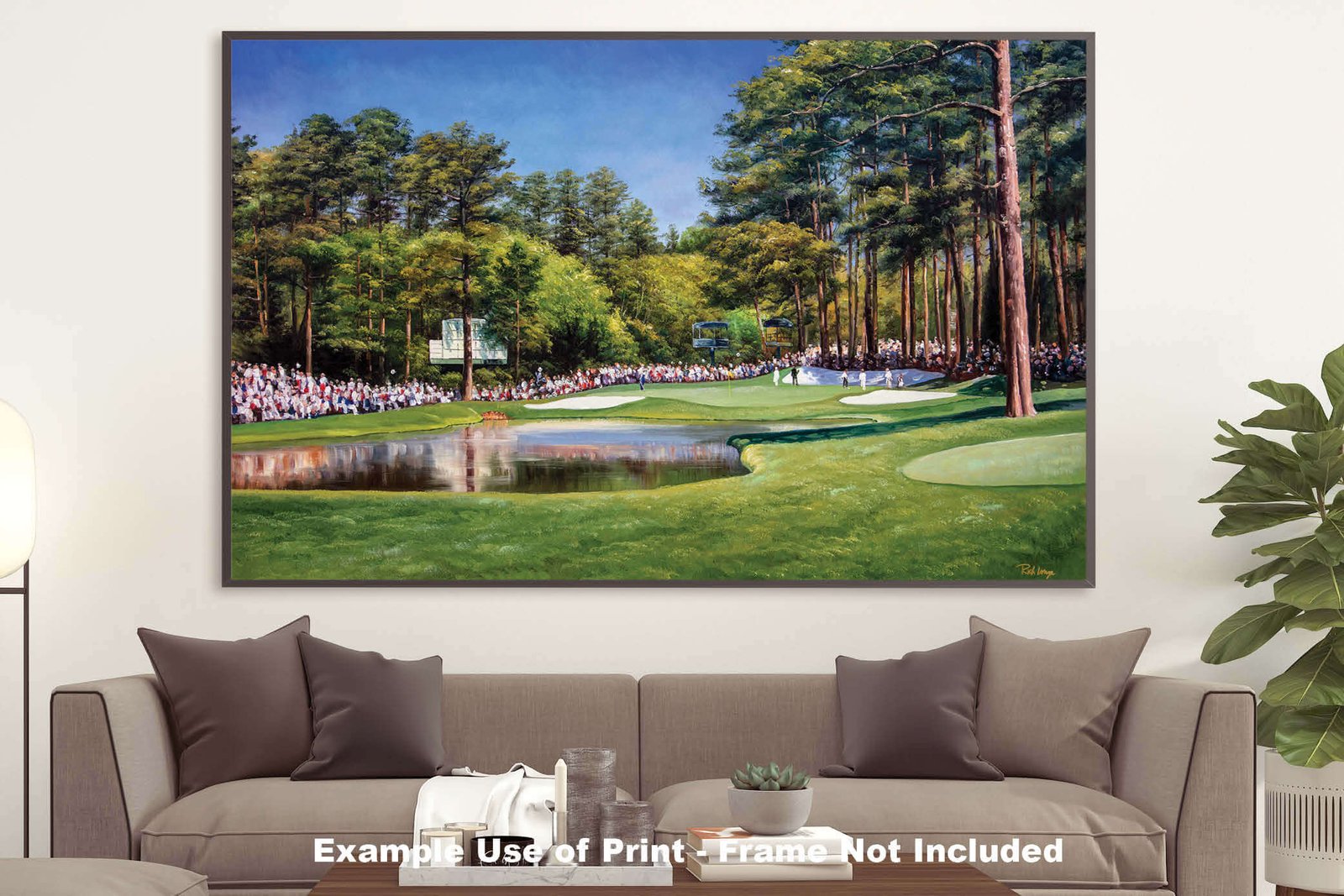 Augusta National painting print Golf Club Course Hole 16 Redbud Masters pic artwork PGA poster ANGC16RiOil01 RichimageArt.com 21