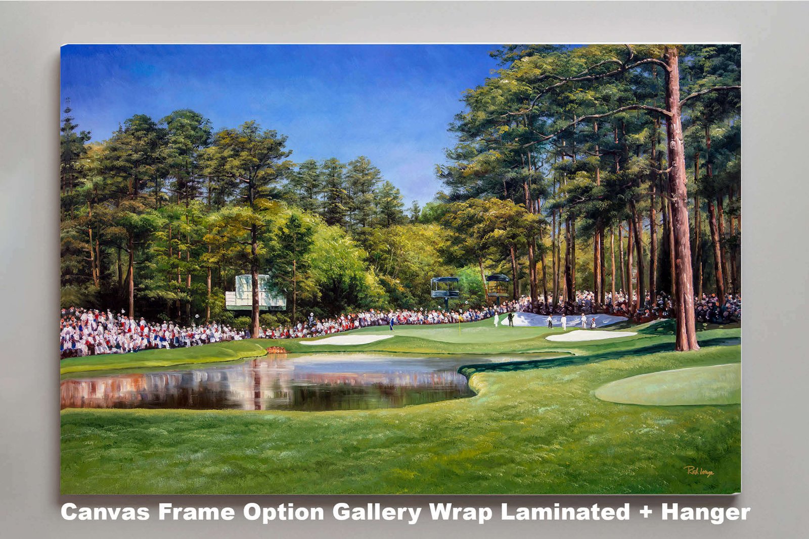 Augusta National painting print Golf Club Course Hole 16 Redbud Masters pic artwork PGA poster ANGC16RiOil01 RichimageArt.com 3
