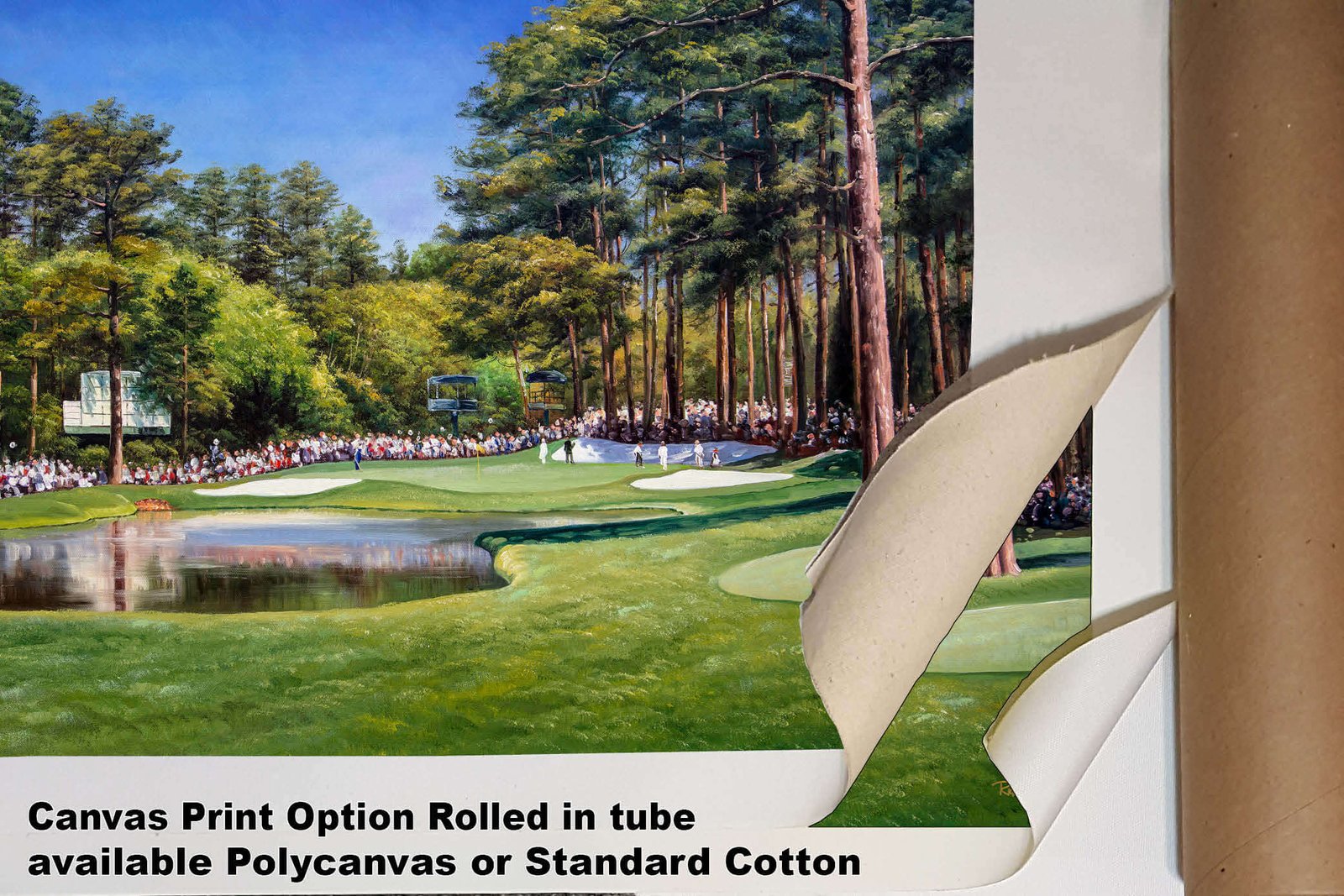 Augusta National painting print Golf Club Course Hole 16 Redbud Masters pic artwork PGA poster ANGC16RiOil01 RichimageArt.com 4