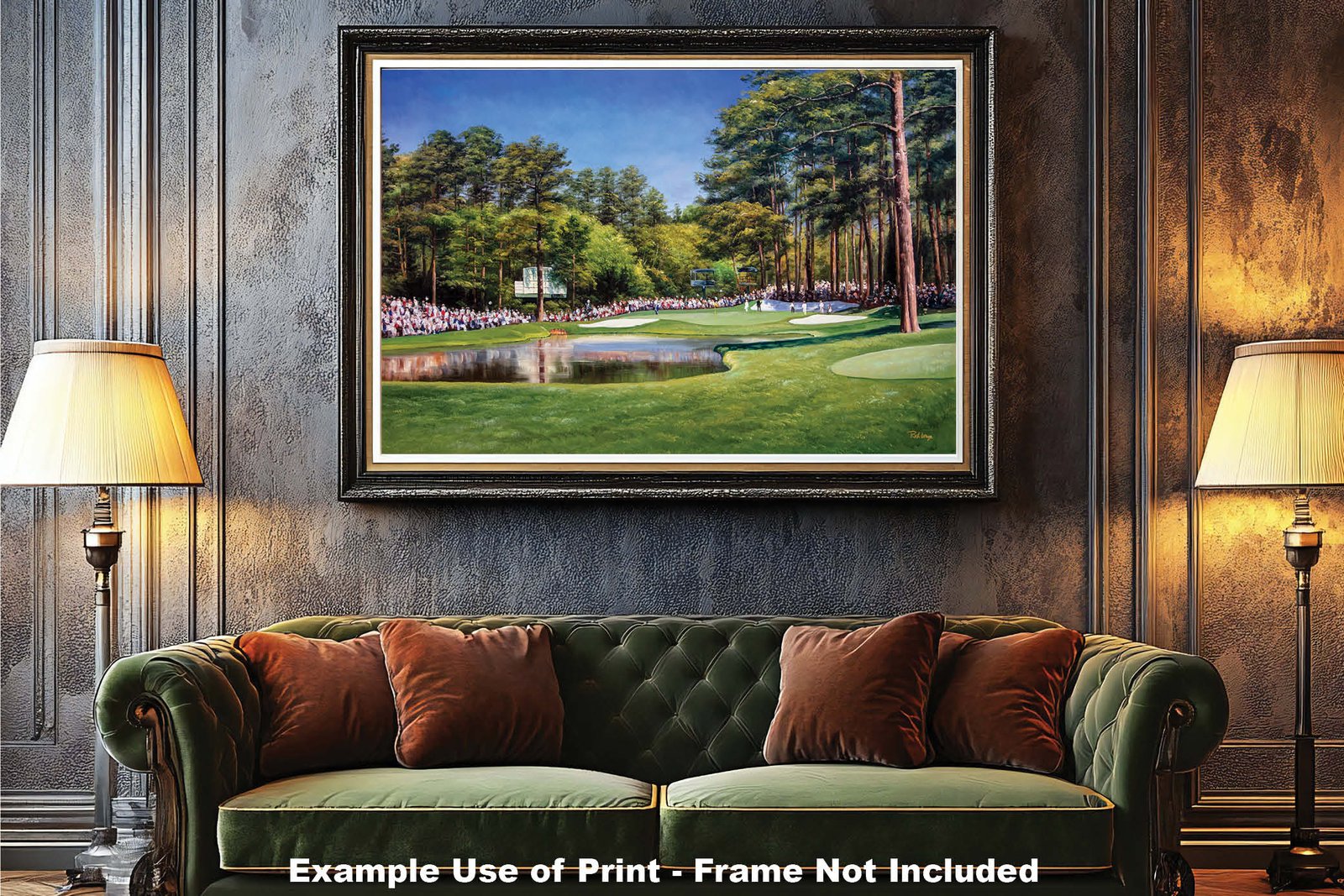 Augusta National painting print Golf Club Course Hole 16 Redbud Masters pic artwork PGA poster ANGC16RiOil01 RichimageArt.com 6