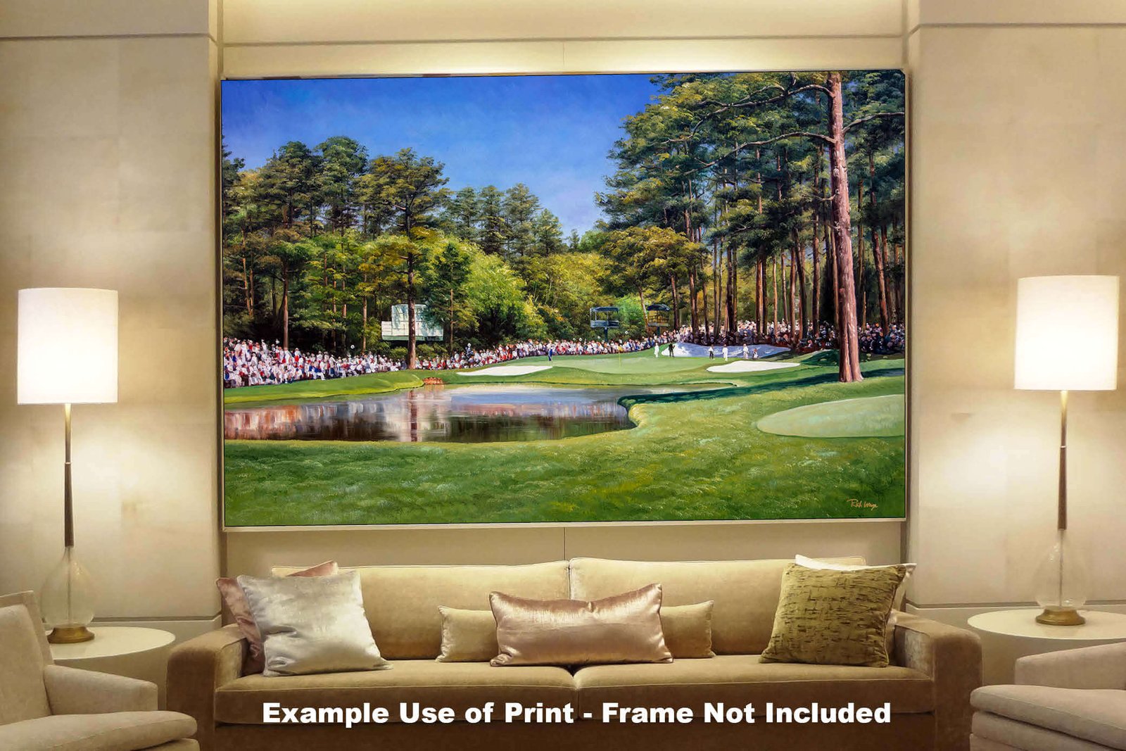 Augusta National painting print Golf Club Course Hole 16 Redbud Masters pic artwork PGA poster ANGC16RiOil01 RichimageArt.com 8