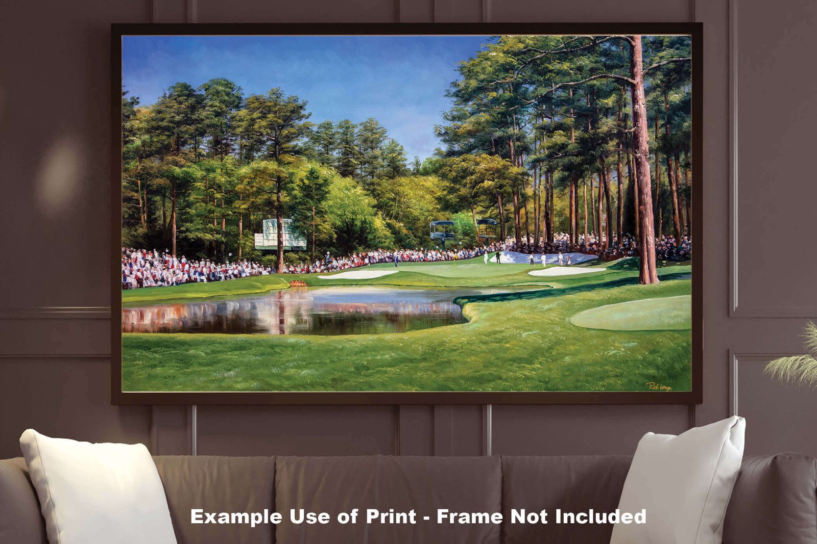 Augusta National painting print Golf Club Course Hole 16 Redbud Masters pic artwork PGA poster ANGC16RiOil01 RichimageArt.com 9