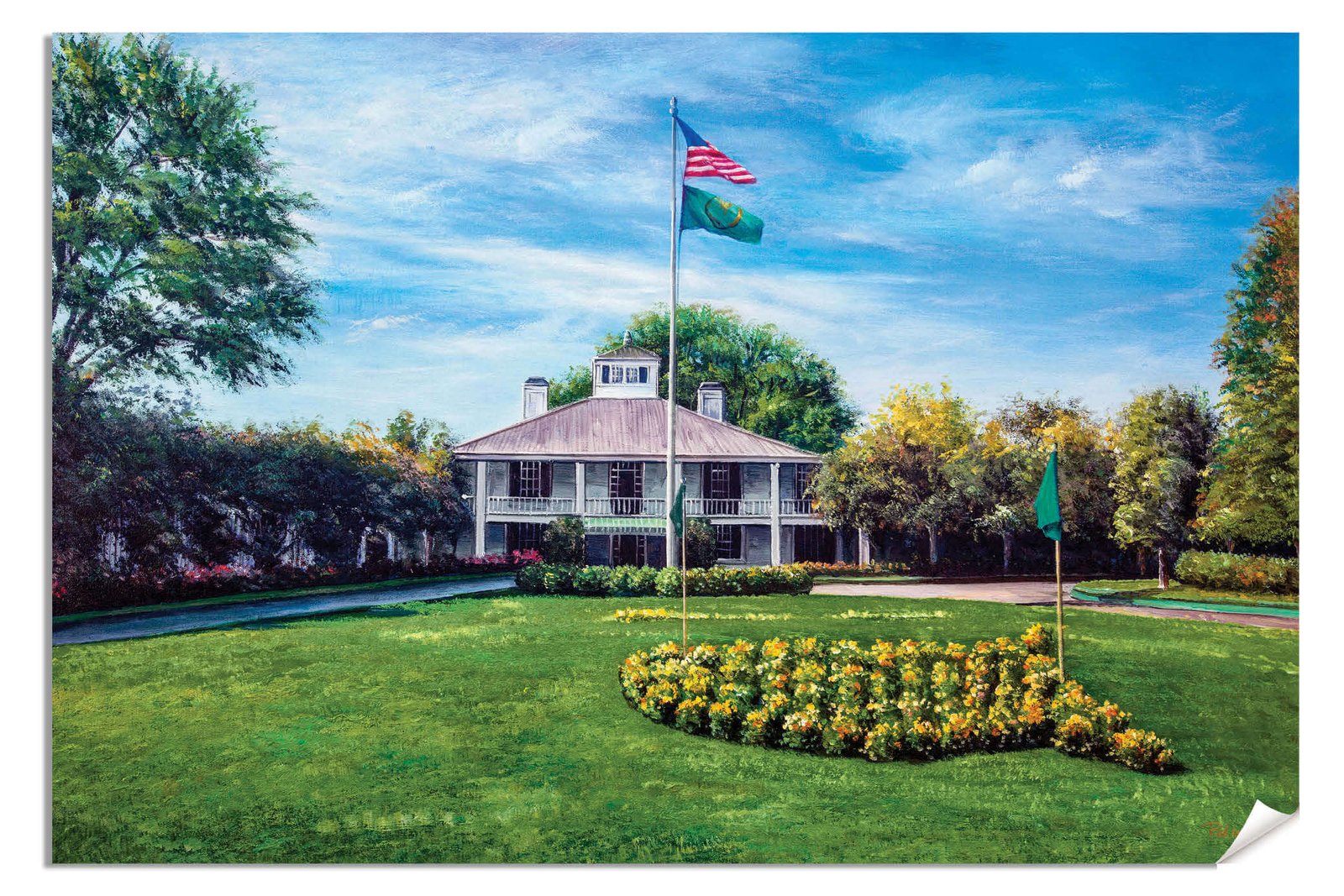 Augusta National painting print poster pic Masters Clubhouse Club House Oil Painting Art Print PGA Golf Course artwork ANGCchRiOil1 RichimageArt.com
