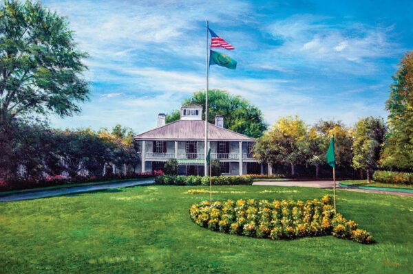 Augusta National painting print poster pic Masters Clubhouse Club House Oil Painting Art Print PGA Golf Course artwork ANGCchRiOil1 RichimageArt.com 1