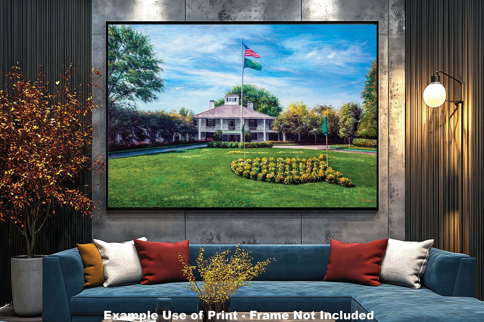 Augusta National painting print poster pic Masters Clubhouse Club House Oil Painting Art Print PGA Golf Course artwork ANGCchRiOil1 RichimageArt.com 11