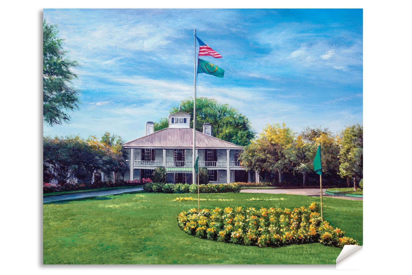 Augusta National painting print poster pic Masters Clubhouse Club House Oil Painting Art Print PGA Golf Course artwork ANGCchRiOil1 RichimageArt.com 13