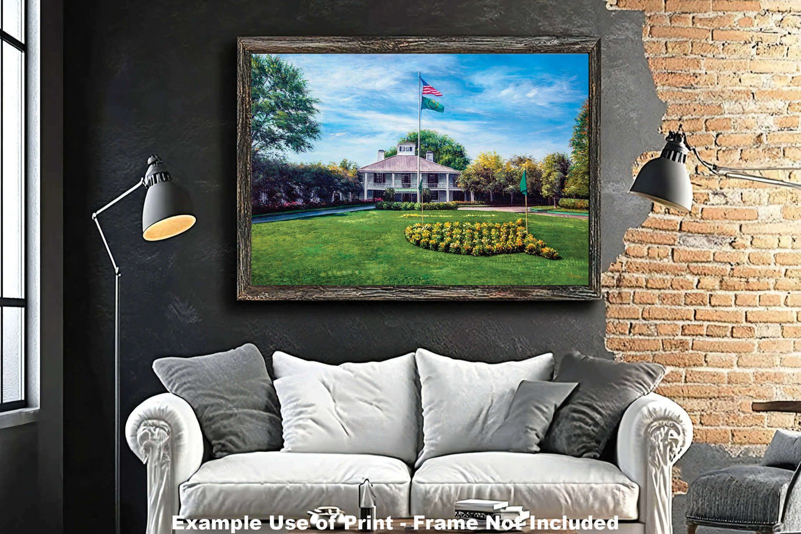 Augusta National painting print poster pic Masters Clubhouse Club House Oil Painting Art Print PGA Golf Course artwork ANGCchRiOil1 RichimageArt.com 18