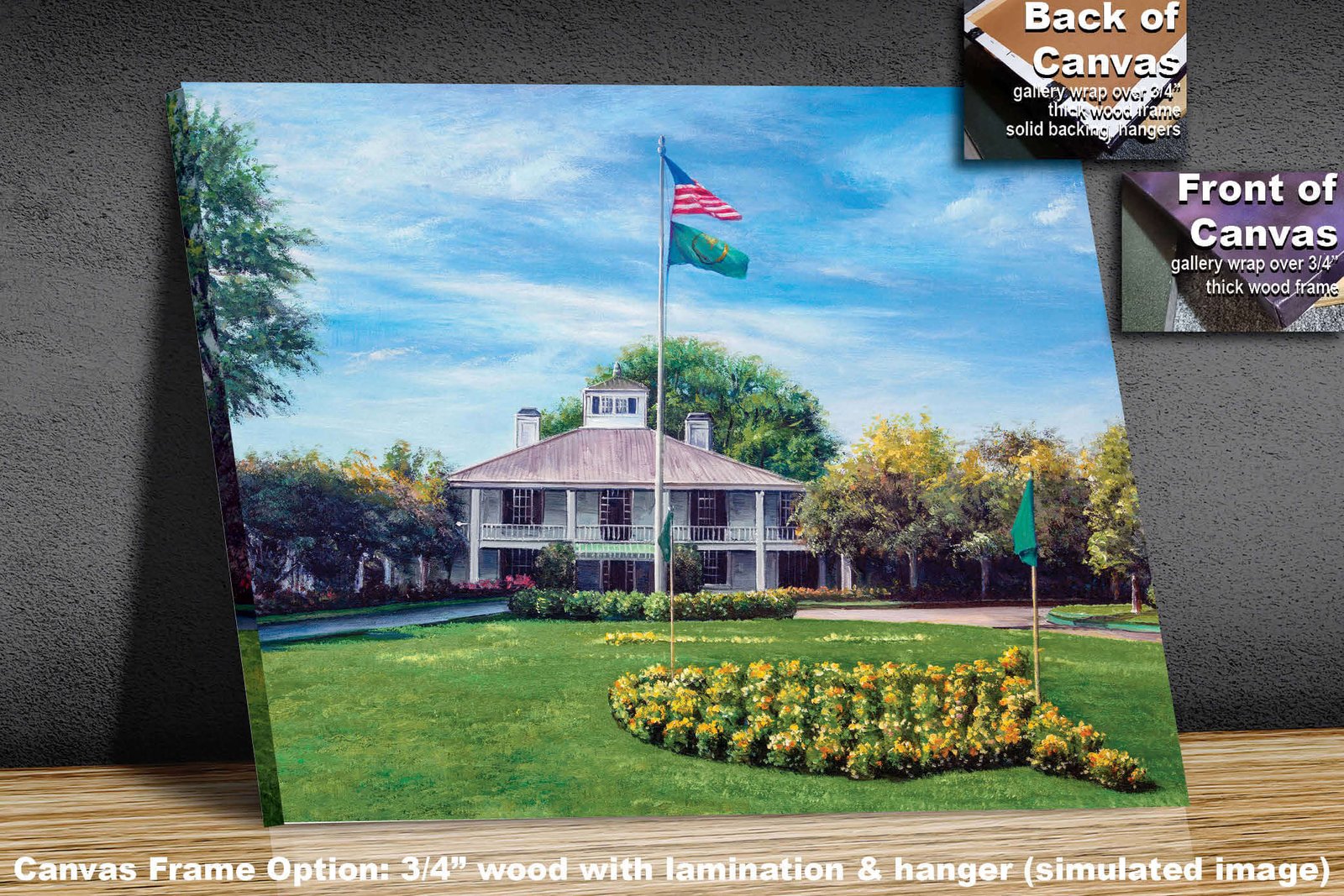 Augusta National painting print poster pic Masters Clubhouse Club House Oil Painting Art Print PGA Golf Course artwork ANGCchRiOil1 RichimageArt.com 2