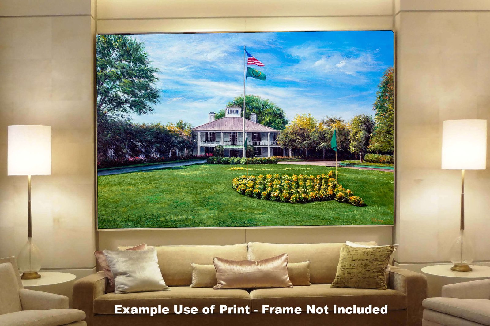 Augusta National painting print poster pic Masters Clubhouse Club House Oil Painting Art Print PGA Golf Course artwork ANGCchRiOil1 RichimageArt.com 8