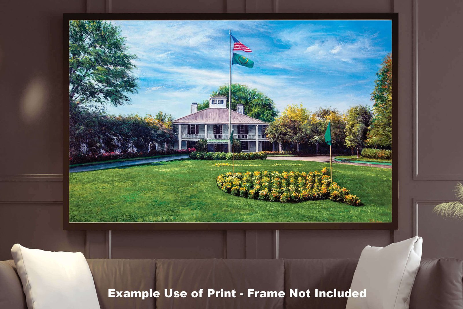 Augusta National painting print poster pic Masters Clubhouse Club House Oil Painting Art Print PGA Golf Course artwork ANGCchRiOil1 RichimageArt.com 9