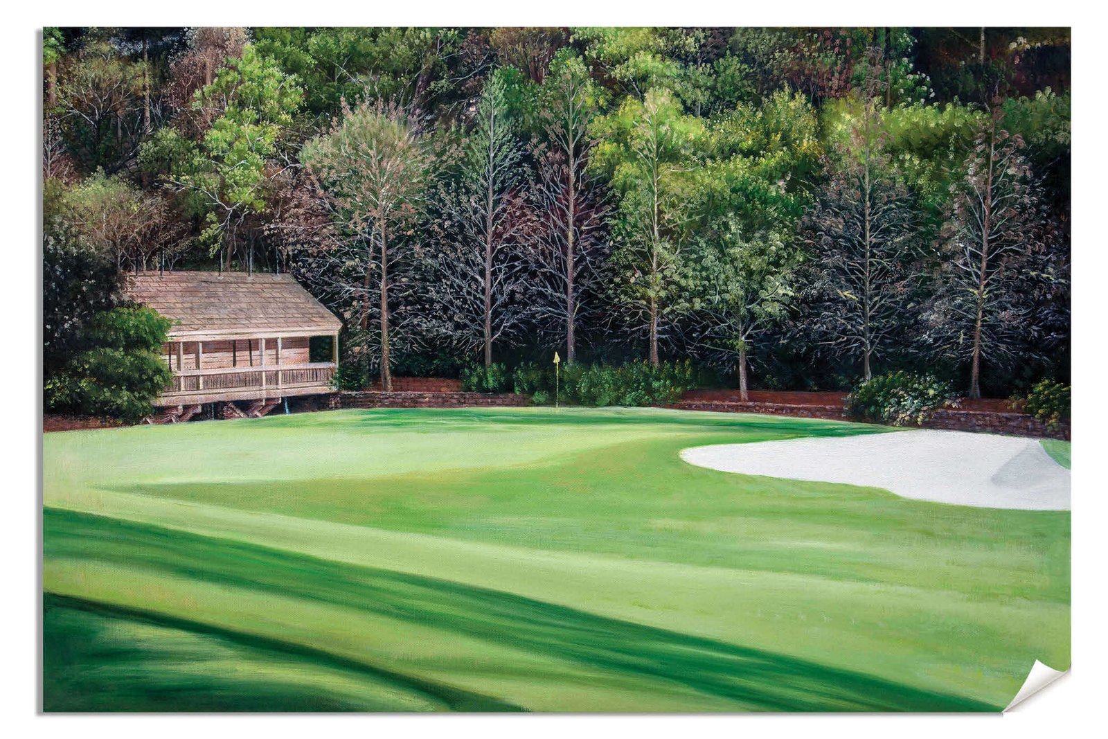 Augusta National poster painting print pic Masters Amen Corner White Dogwood PGA Golf Club Hole 11 artwork ANGC11RiOil02 RichimageArt.com