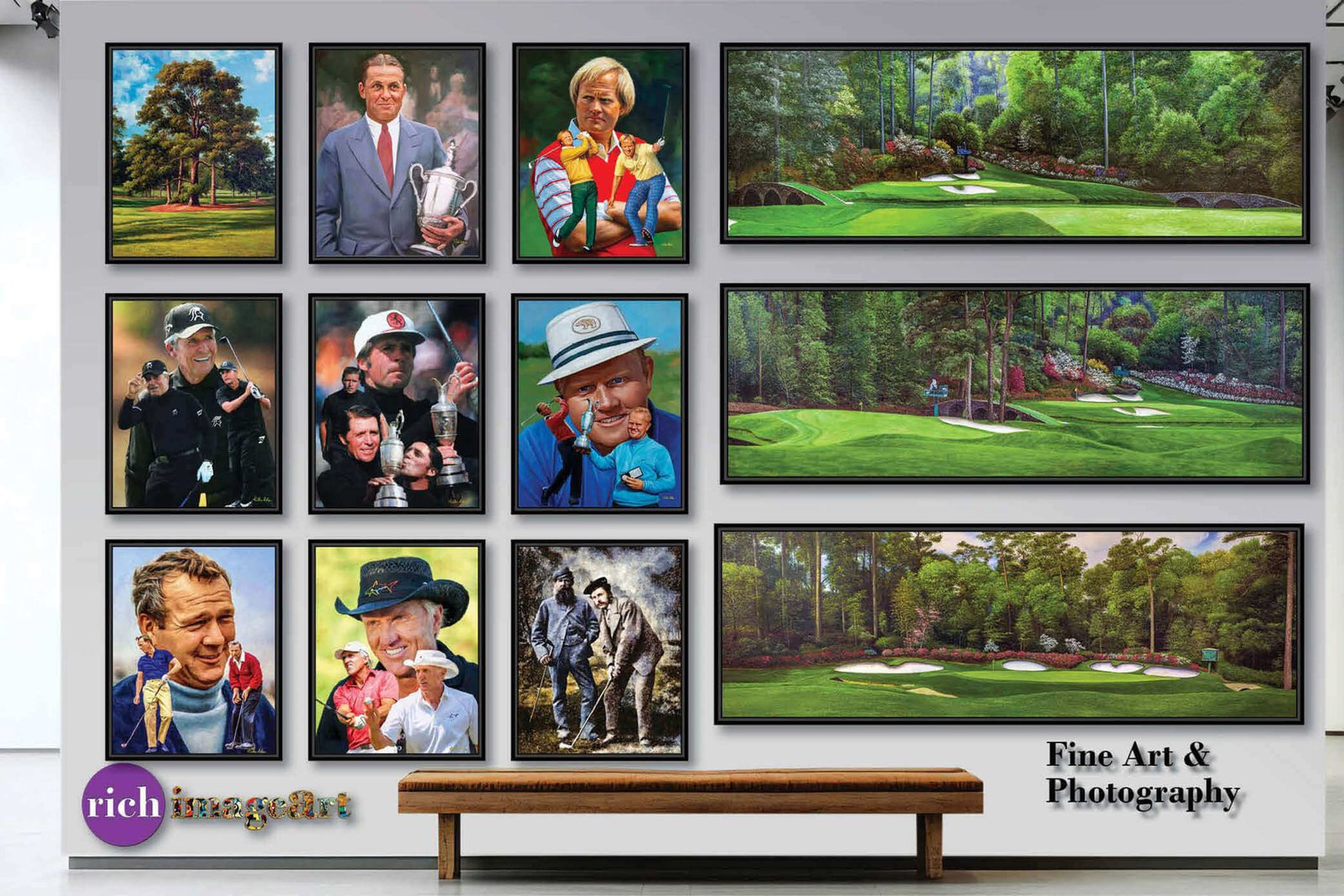 Augusta National poster painting print pic Masters Amen Corner White Dogwood PGA Golf Club Hole 11 artwork ANGC11RiOil02 RichimageArt.com 24