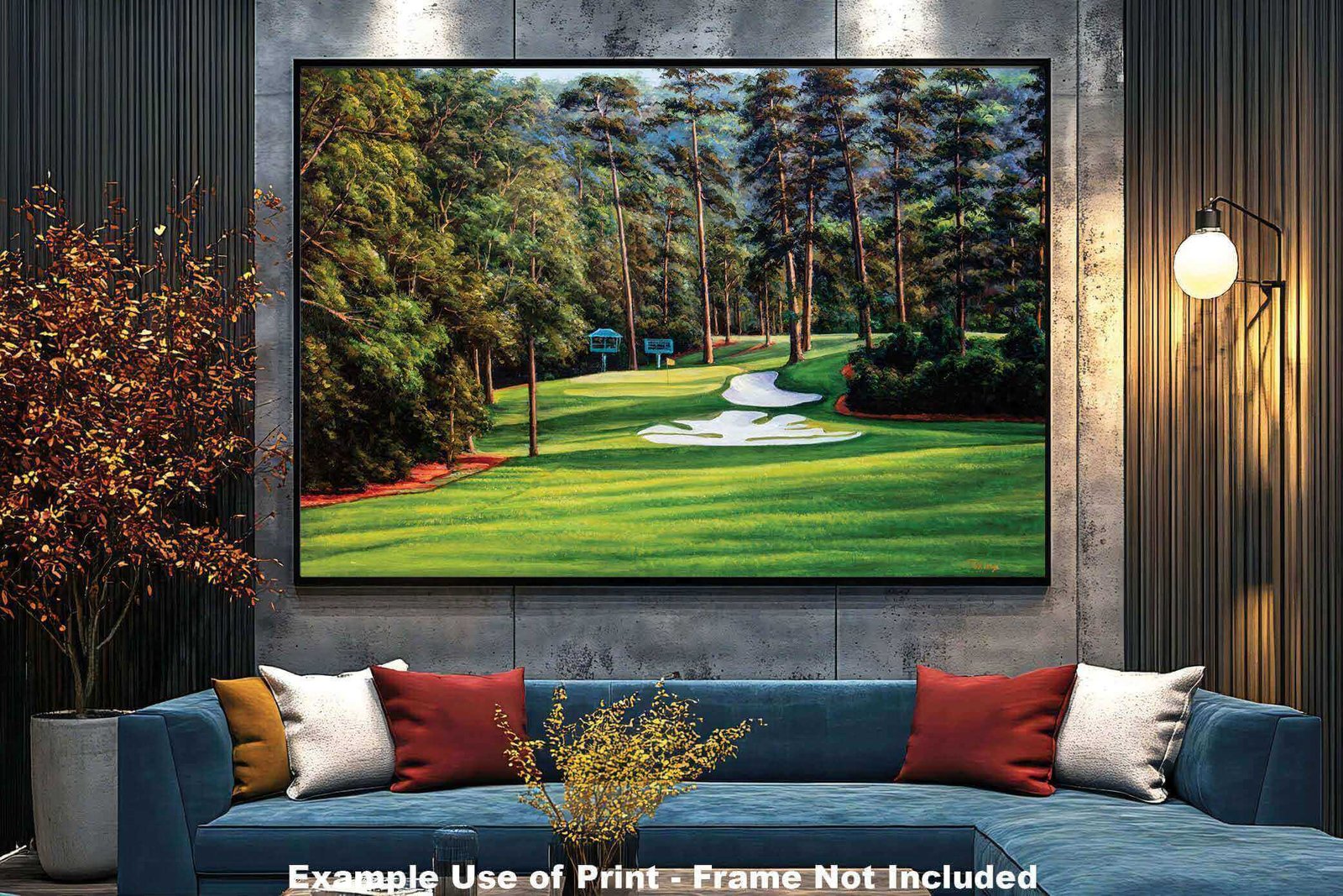 Augusta National poster painting print pic Masters Camellia PGA Golf Club Hole 10 artwork RichimageArt.com ANGC10RiOil01 11