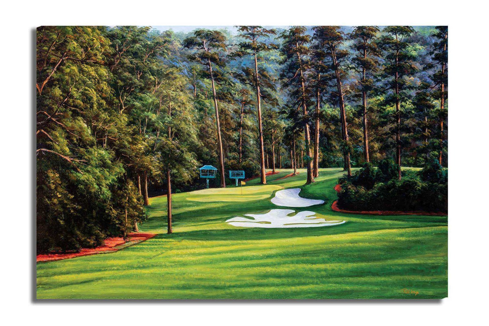 Augusta National poster painting print pic Masters Camellia PGA Golf Club Hole 10 artwork RichimageArt.com ANGC10RiOil01 15