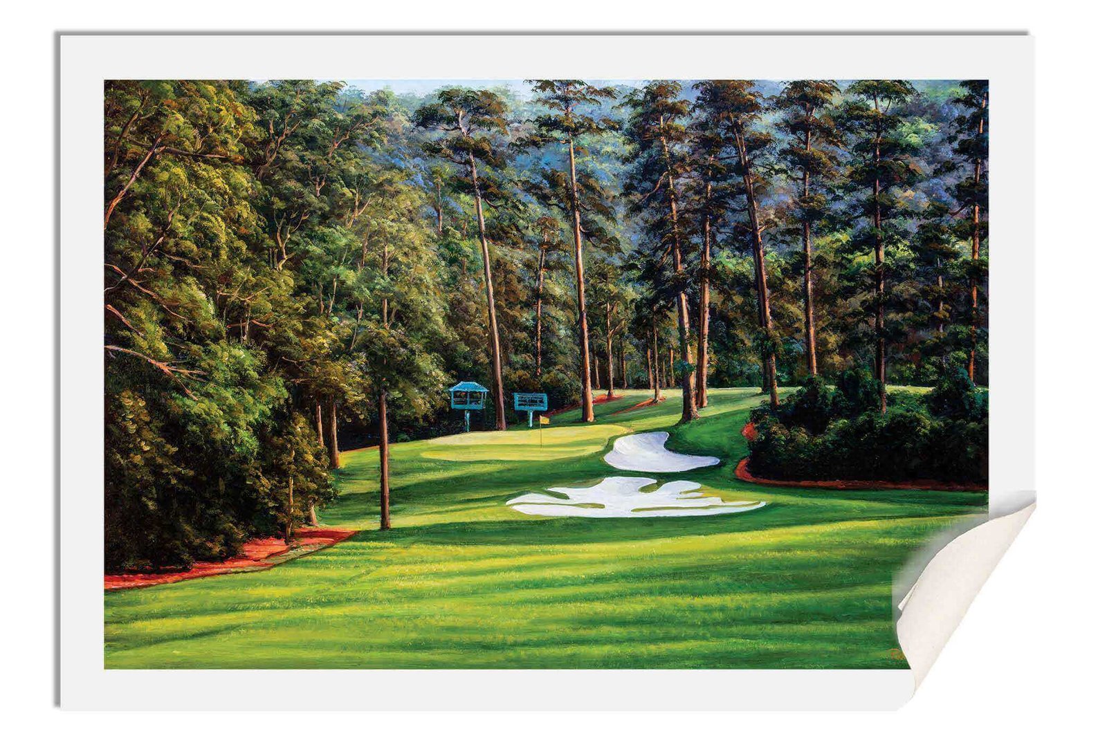 Augusta National poster painting print pic Masters Camellia PGA Golf Club Hole 10 artwork RichimageArt.com ANGC10RiOil01 17