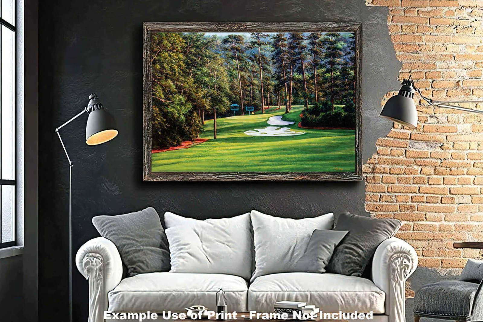 Augusta National poster painting print pic Masters Camellia PGA Golf Club Hole 10 artwork RichimageArt.com ANGC10RiOil01 18
