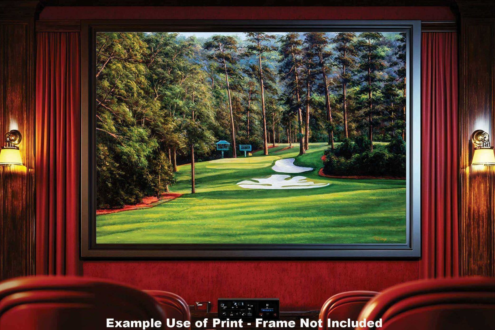 Augusta National poster painting print pic Masters Camellia PGA Golf Club Hole 10 artwork RichimageArt.com ANGC10RiOil01 19