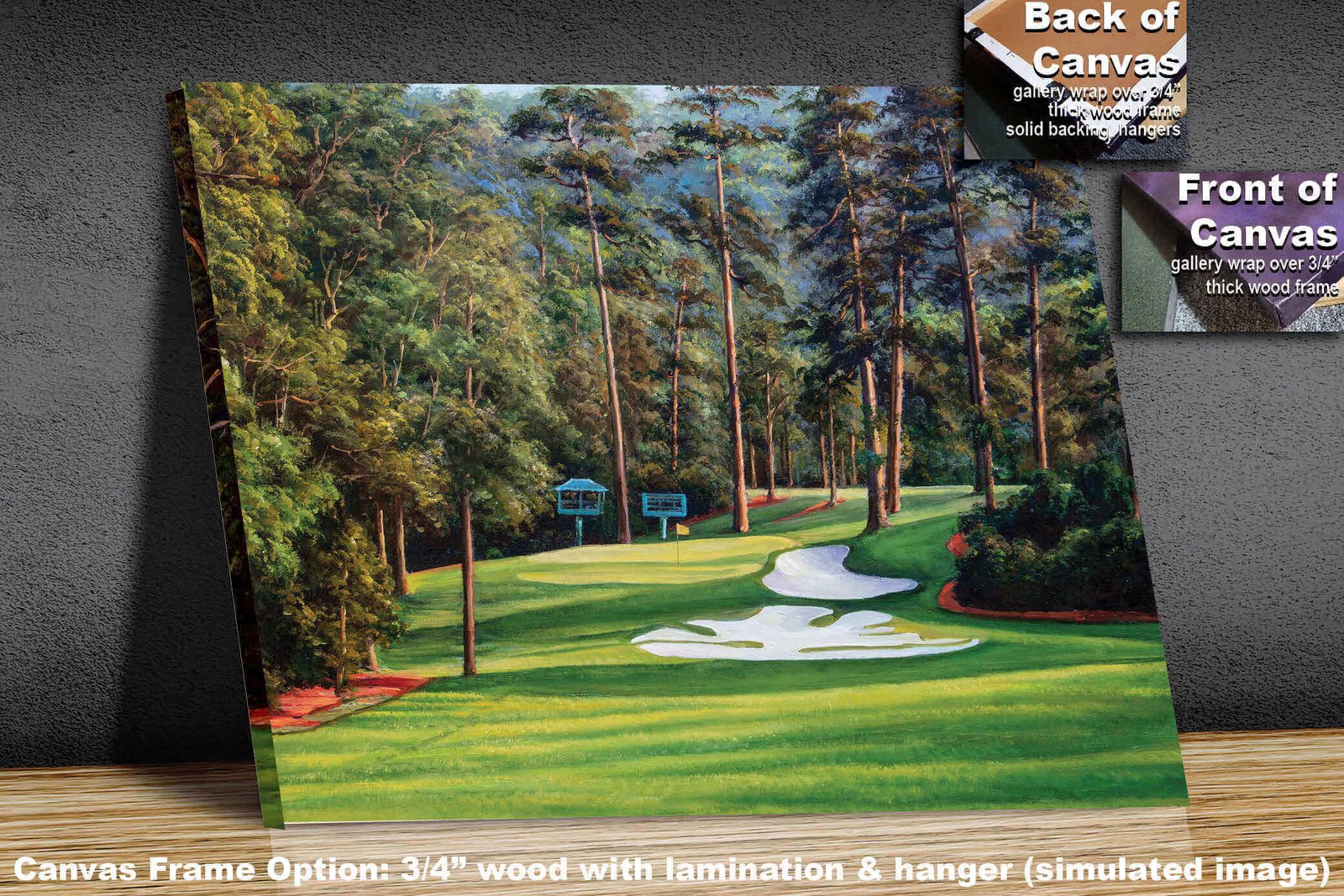 Augusta National poster painting print pic Masters Camellia PGA Golf Club Hole 10 artwork RichimageArt.com ANGC10RiOil01 2