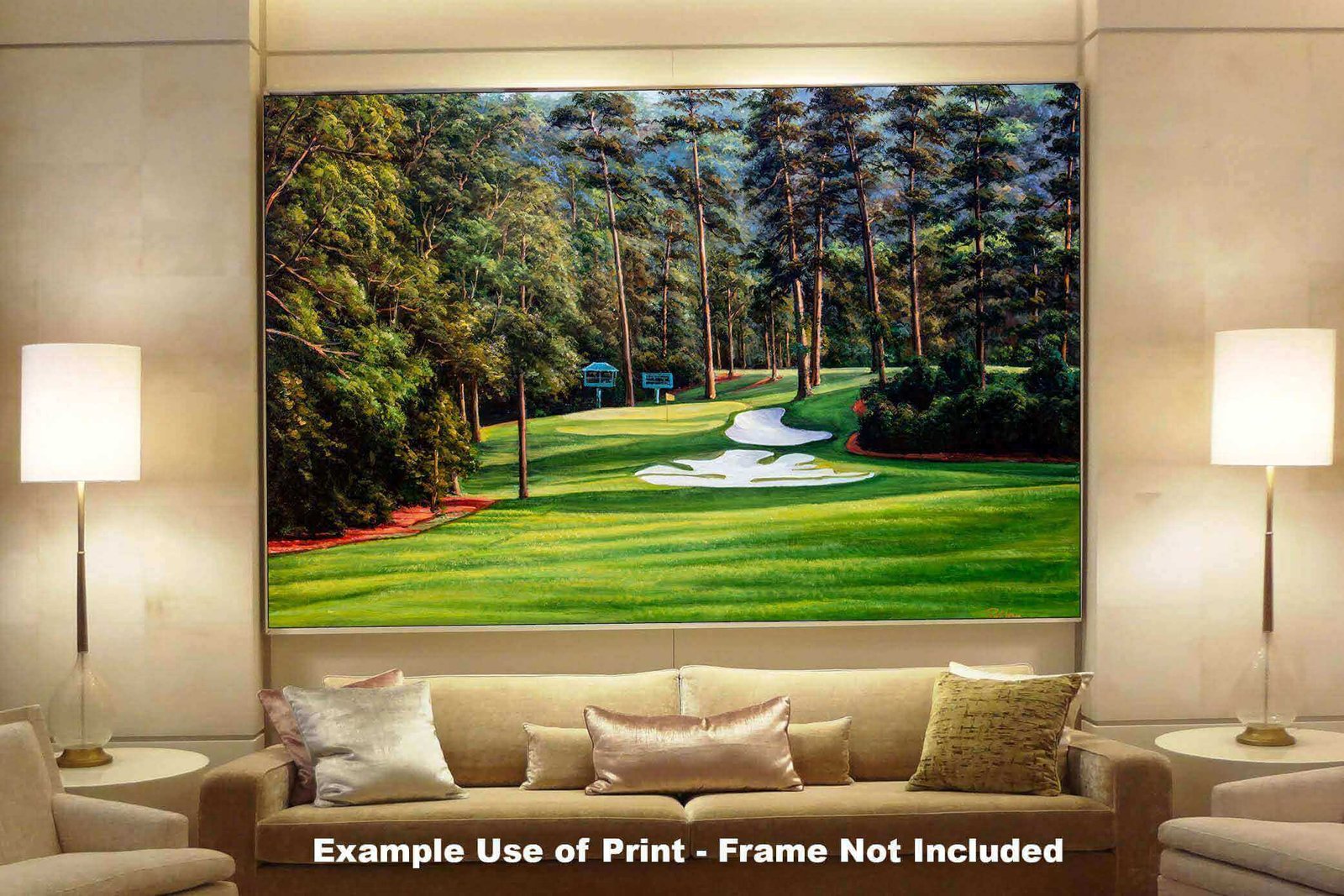 Augusta National poster painting print pic Masters Camellia PGA Golf Club Hole 10 artwork RichimageArt.com ANGC10RiOil01 24