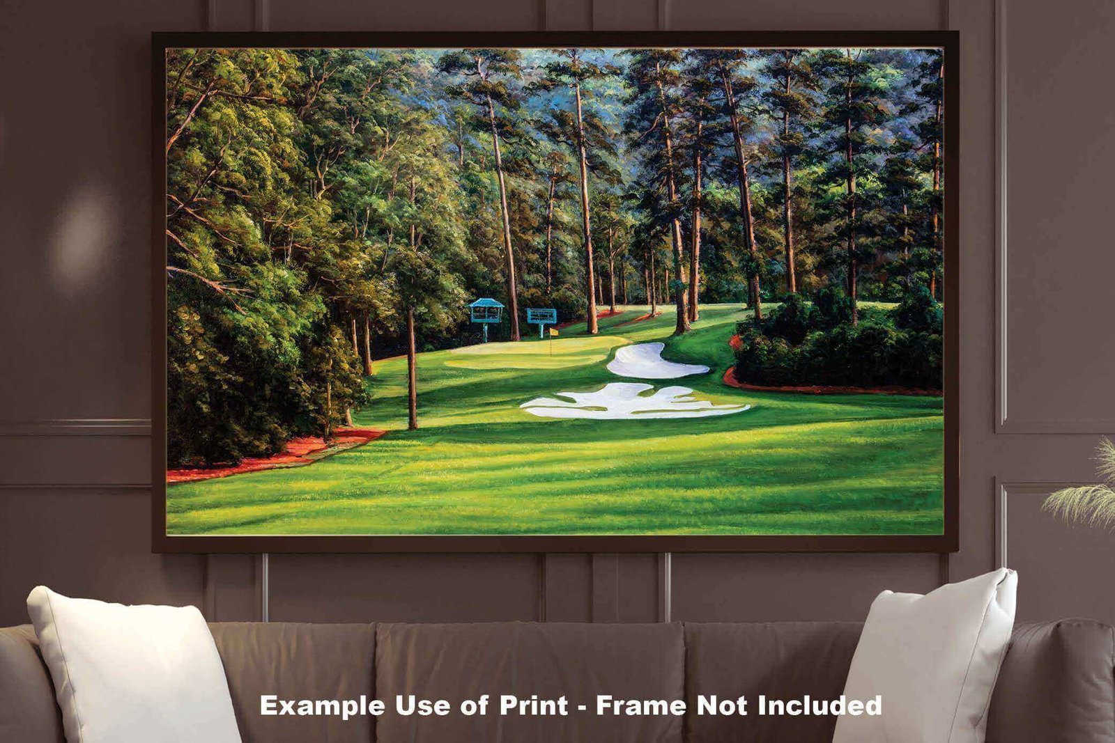 Augusta National poster painting print pic Masters Camellia PGA Golf Club Hole 10 artwork RichimageArt.com ANGC10RiOil01 25