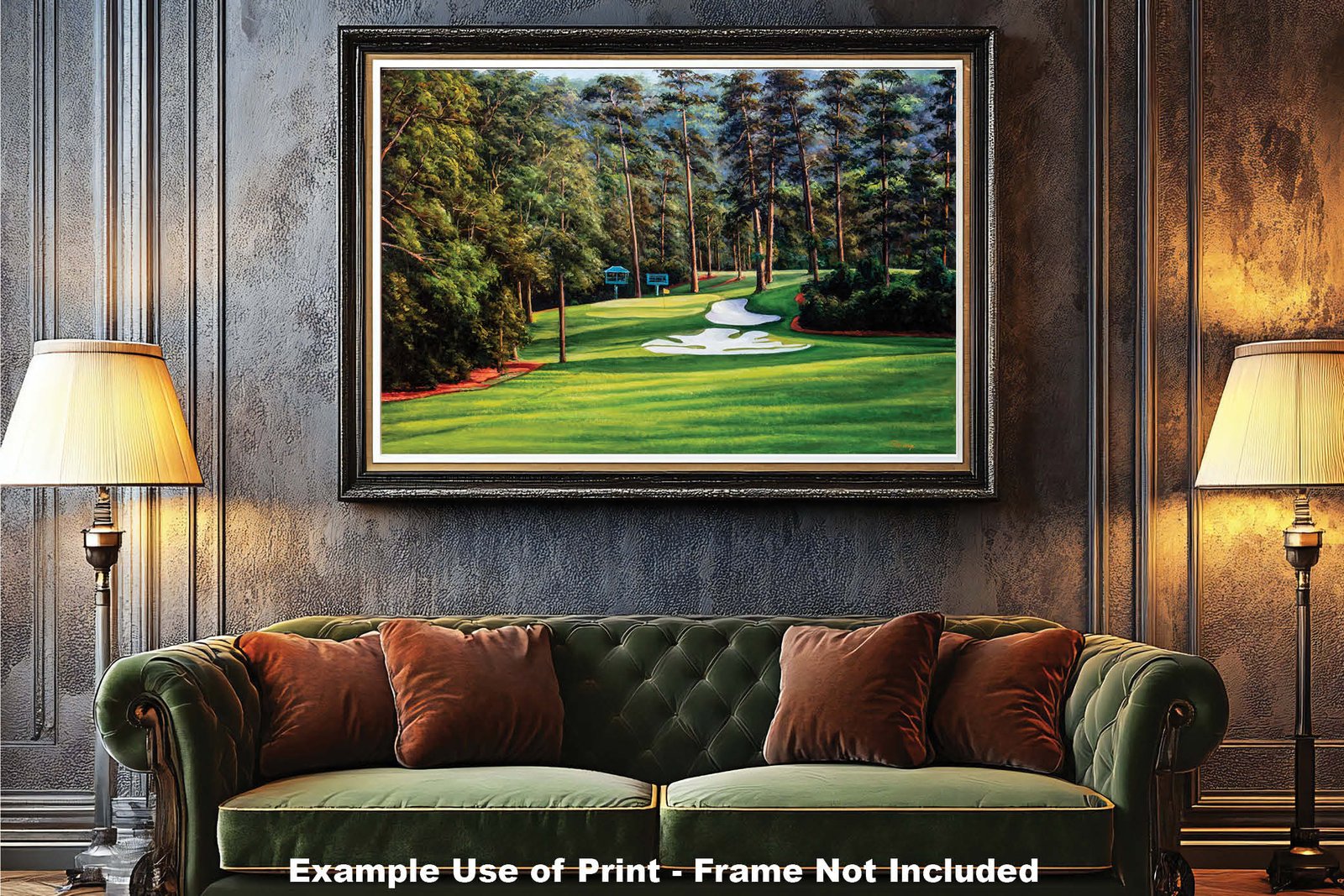 Augusta National poster painting print pic Masters Camellia PGA Golf Club Hole 10 artwork RichimageArt.com ANGC10RiOil01 6